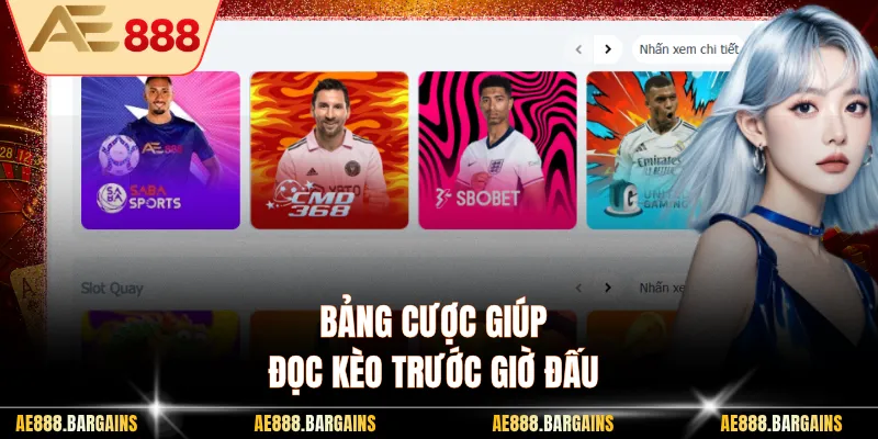 Bảng cược giúp đọc kèo trước giờ đấu