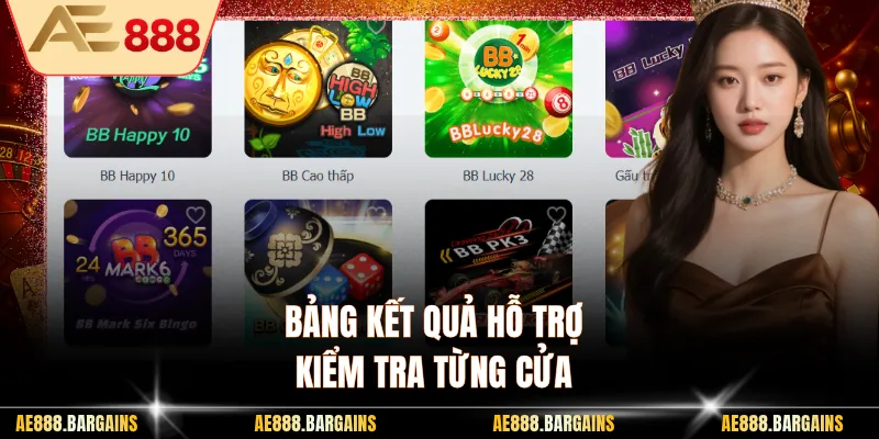 Bảng kết quả hỗ trợ kiểm tra từng cửa