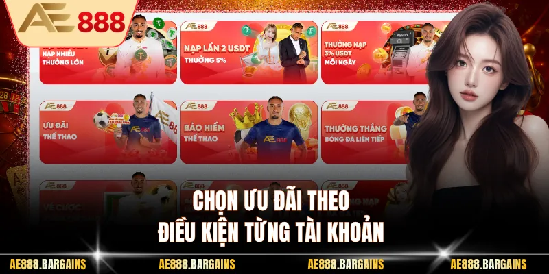 Chọn ưu đãi theo điều kiện từng tài khoản