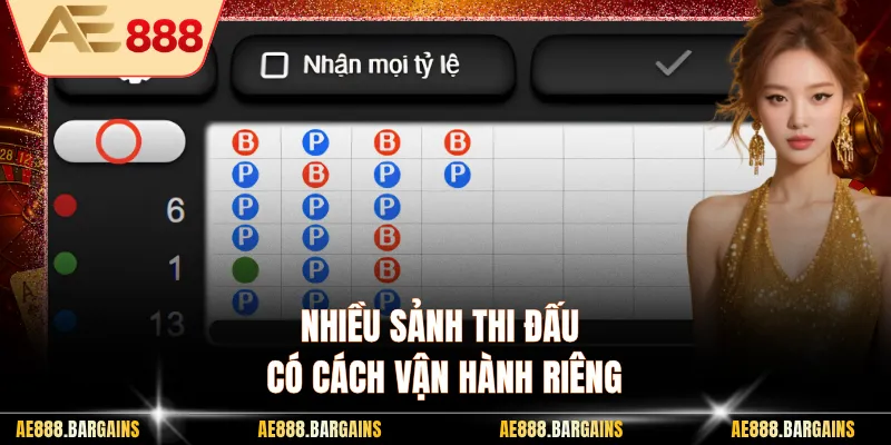 Nhiều sảnh thi đấu có cách vận hành riêng